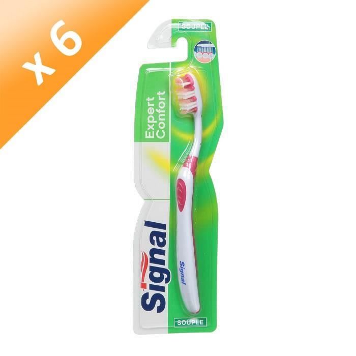 SIGNAL Lot de 6 brosses à dents Expert Confort - Souple - Adulte