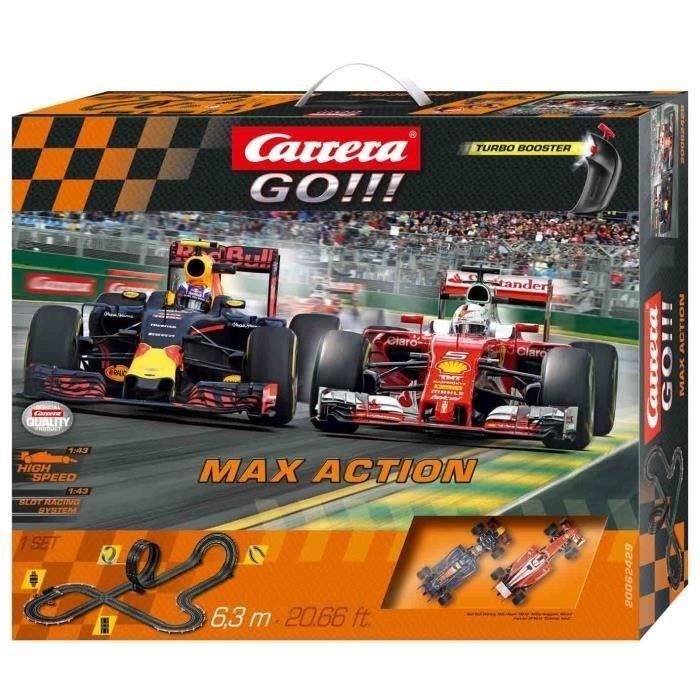 Carrera Go!!! Circuit Electrique Max Action avec circuit et voiture à l'échelle 1/43