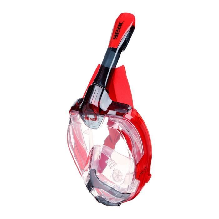 SEAC Masque de plongée intégral Unica - Taille L/XL - Noir et rouge