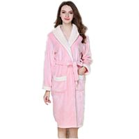 PEIGNOIR Peignoir Flanelle Pour Femme Doux Épais Rose L PEIGNOIR Peignoir Flanelle Pour Femme Doux Épais Rose L