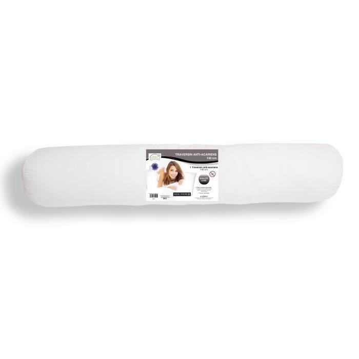 SOLEIL D'OCRE Traversin Anti-Acariens LUXE 140 cm blanc