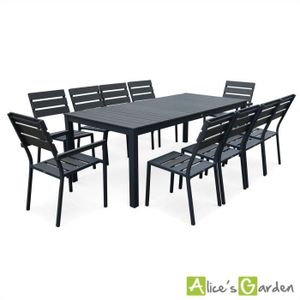 Salon de jardin MONACO en bois composite et aluminium, table 220cm ... Salon de jardin MONACO en bois composite et aluminium, table 220cm ...