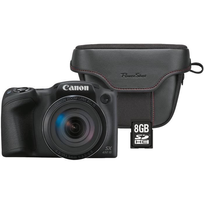 CANON SX431 Pack Powershot + Sacoche + Carte 8Go - Bridge zoom 45x - Résolution 20,5 Mpixel - Noir