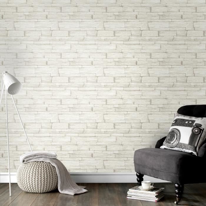 SUPERFRESCO EASY Papier peint support intissé Ledgestone gravure - 1005 x 52 cm - Beige