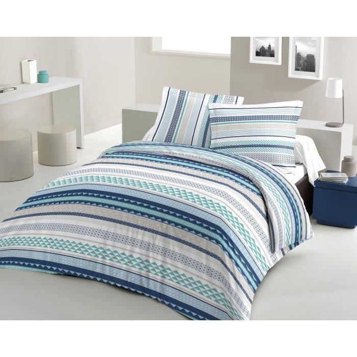 Housse de couette 220x240 turquoise - Achat / Vente Housse ...