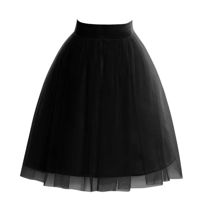 Jupe TuTu Trapèze de Bal Mi-Longue en Tulle Bien Bouffant ...