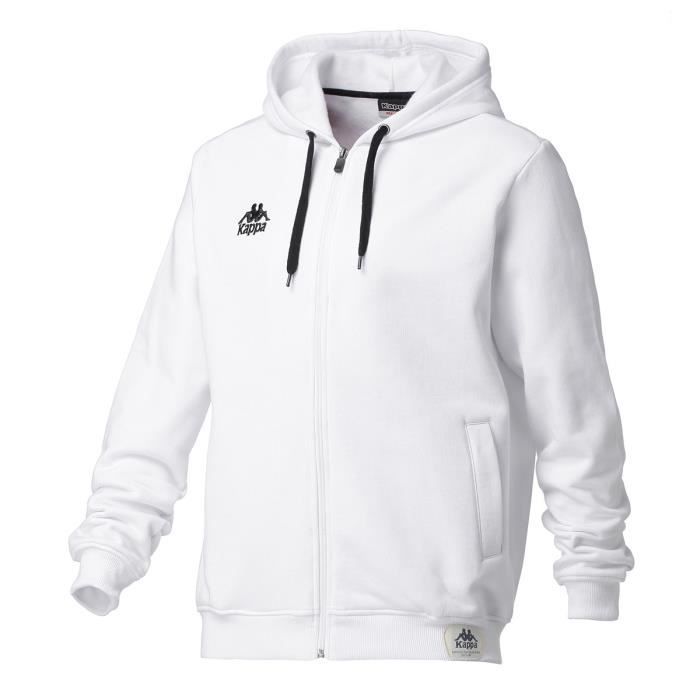 KAPPA Sweat Authentic Tano Zippé - Homme - Blanc