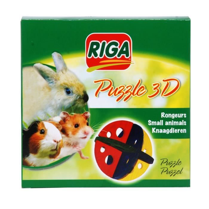 RIGA Boîte de puzzle 3D en bois - Pour petits rongeurs