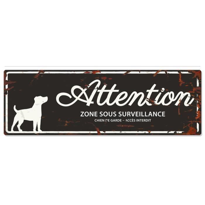 D&D Plaque Attention Chien Jack Russel - Noir (Lot de 3)