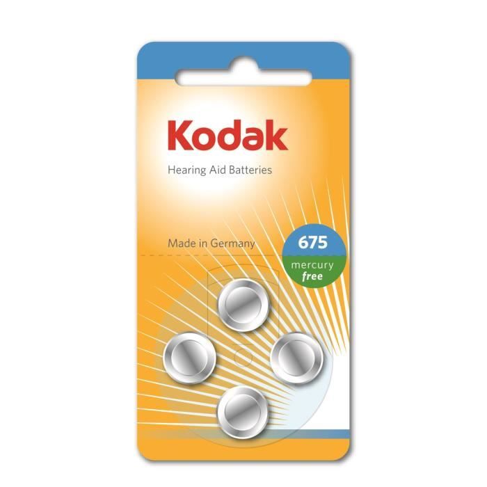 KODAK Piles pour appareil auditif P675 batterie - Vendu par lot de 4