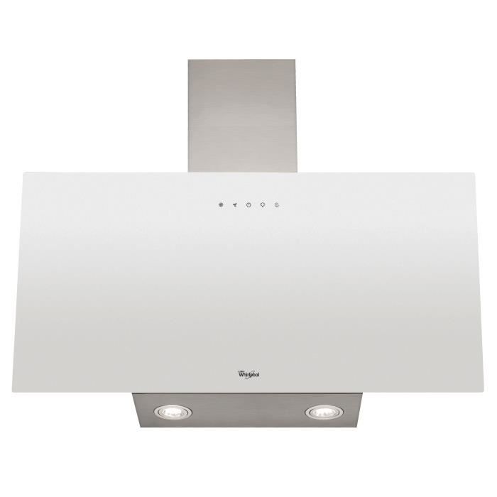 WHIRLPOOL WHVP63LTW Hotte à visière - Evacuation et recyclage - 625 m3 air / h max - 60 dB max - 3 vitesses - L 60 cm - Blanc
