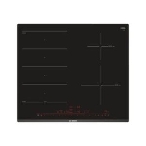 BOSCH PXE631DE3E Table de cuisson induction - 4 zones - 7,4 kW - L60,6 x P52,7cm - Rev?tement verre - Noir