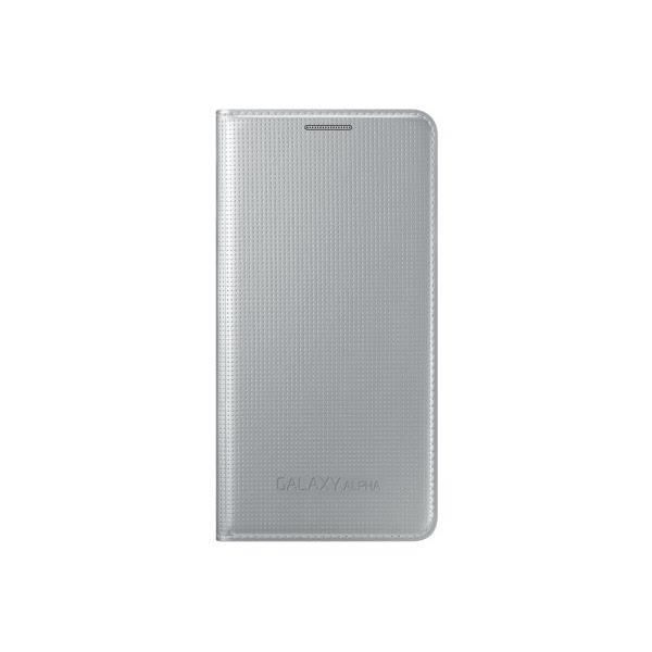 Samsung Etui Wallet Cover D'Origine Galaxy Alpha -Silver