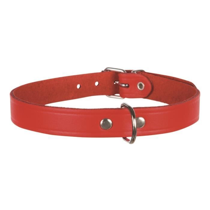 TRIXIE Basic collier - M : 37-43cm / 18mm - Rouge - Pour chien