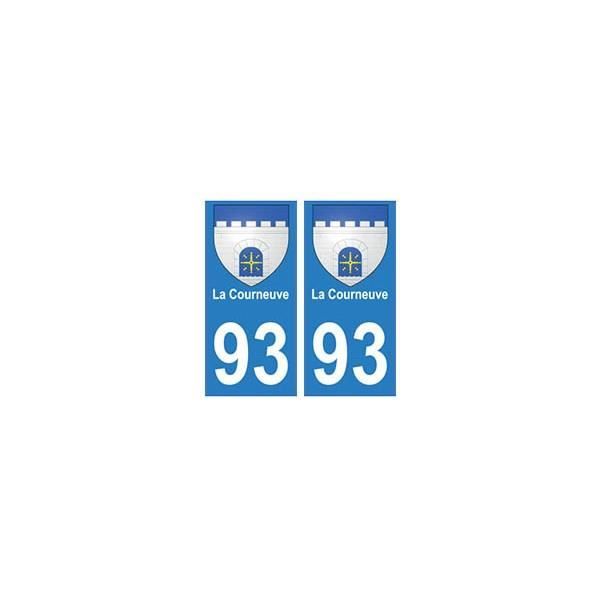 Autocollants Publicitaires De Collection Collections 93 La Courneuve Logo Autocollant Plaque Stickers Ville Pec Nu