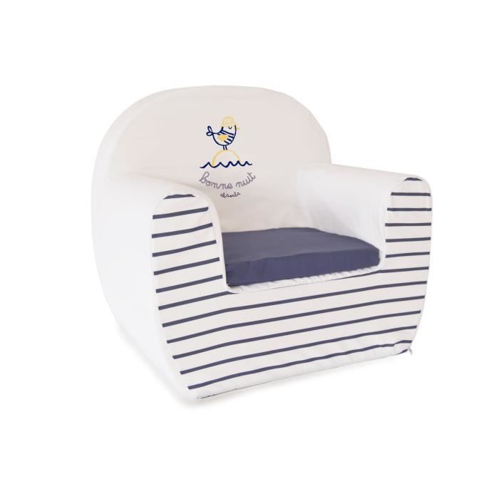 ABSORBA Canapé déhoussable Bord de mer - 100% coton - 43,5x47x35 cm