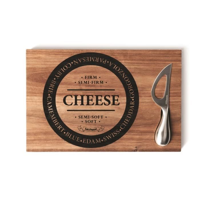 SP Planche + couteau à fromage - 30 x 20 cm - Bois
