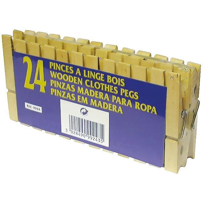 LAGUELLE 24 Pinces à linge en bois