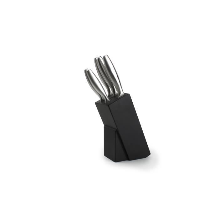 AERTS Bloc à couteau + 5 couteaux cuisine - Inox