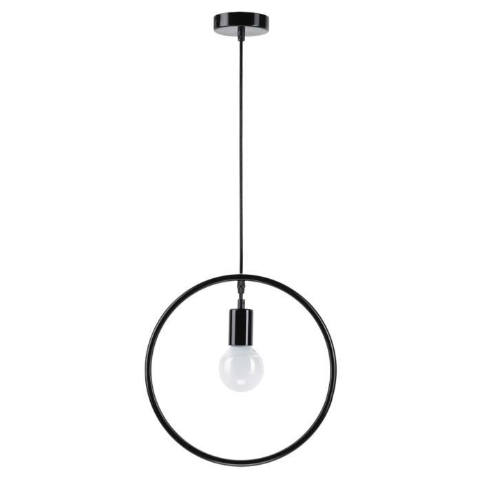 MATHIAS Suspension SILHOUETTE - Fer laqué noir mat - Ø 34 x H 34 cm
