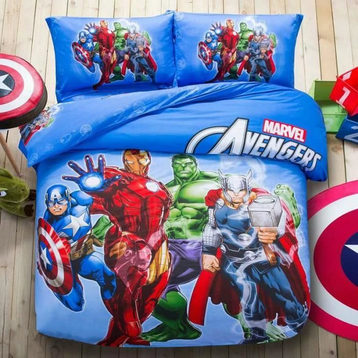 Parure de lit Avengers Capitaine America Iron Man Hulk et ...