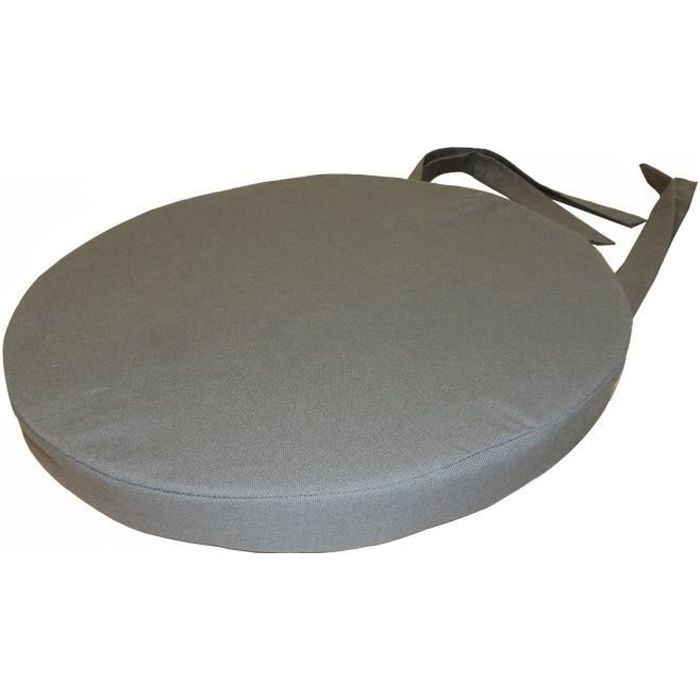 Galette de chaise ronde 40x4 cm GRIS FONCE