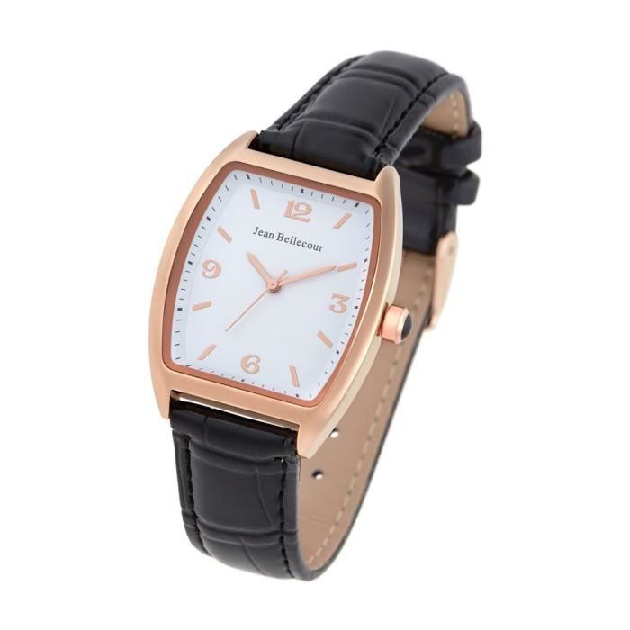 JEAN BELLECOUR Montre Quartz JB1082 - Noir et doré rose