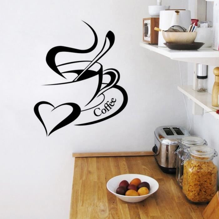 Créative Café Stickers muraux pour Cuisine Décoration à la maison Fond