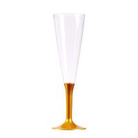 VERRE JETABLE 10 FLÛTES À CHAMPAGNE SUR PIED OR 13 CL Or / Tran VERRE JETABLE 10 FLÛTES À CHAMPAGNE SUR PIED OR 13 CL Or / Tran