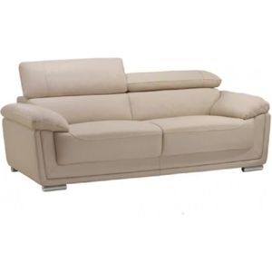 canape cuir beige