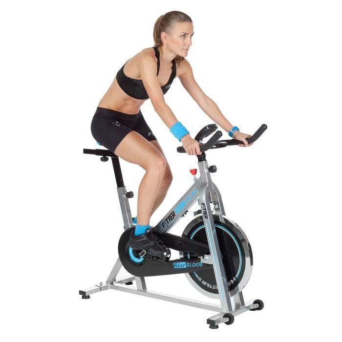 FYTTER Vélo biking RI-00B avec 13 kg de roue d'inertie Ergo Tech. Écran avec 7 fonctions. Spin bike interieur spinning.