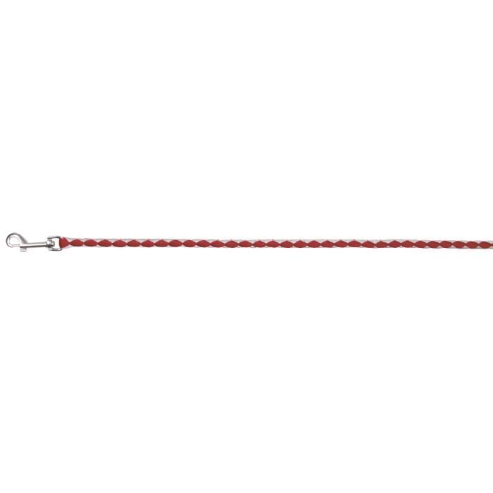 TRIXIE Cavo laisse - S-M : 1mxØ12mm - Rouge et argent - Pour chien