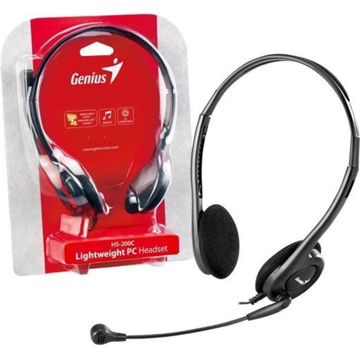 GENIUS Micro-Casque HS-200C - Filaire - Stereo - Gris