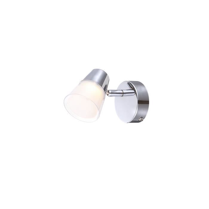 GLOBO Spot chrome plastique L13 x l8 x h9,5 cm - Blanc