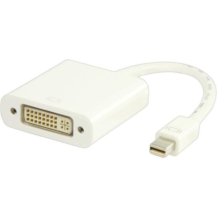 VALUELINE VLMP37750W0.20 Câble Mini DisplayPort vers DVI-I 24 + 5 broches Femelle 0.20 m - Blanc