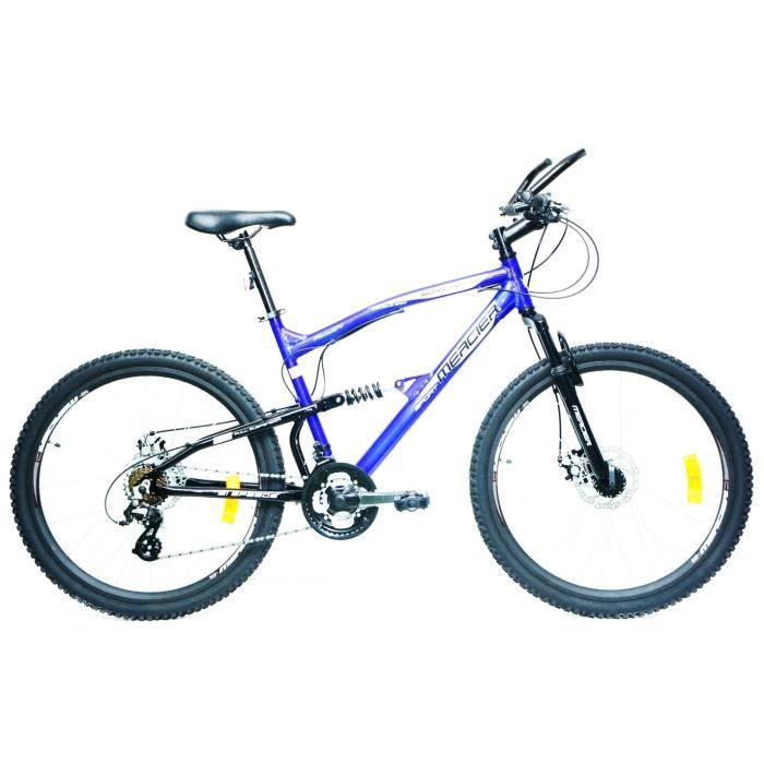 MERCIER Vélo VTT alu tout suspendu freins disques 21 vitesses Shimano - Adulte