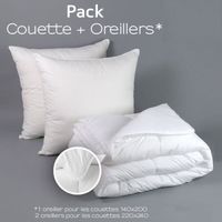 COUETTE Couette Blanche 220 x 240 cm + 2 oreillers 60 x 60 COUETTE Couette Blanche 220 x 240 cm + 2 oreillers 60 x 60