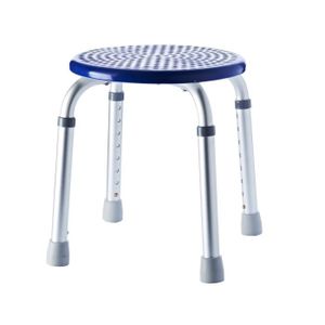 Tabouret de salle de bains rond ? hauteur réglable - Bleu