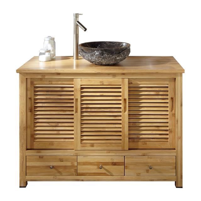 meuble salle de bain bambou