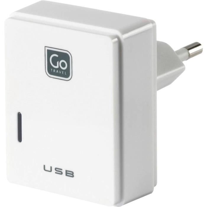 GO TRAVEL Chargeur Double USB + Câbles