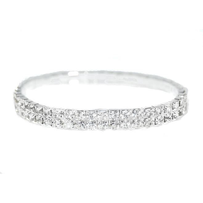 Bracelet Strass Art De France Années 90 - Cristaux D'Autriche, Couleur Argenté - Occasion
