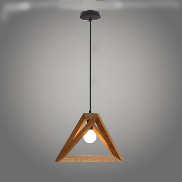 Triangle MangerBureauSalonBarCafé Bois Salle Côté 40cm En Luminaire Contemporain Style Design Suspension À mn8N0w