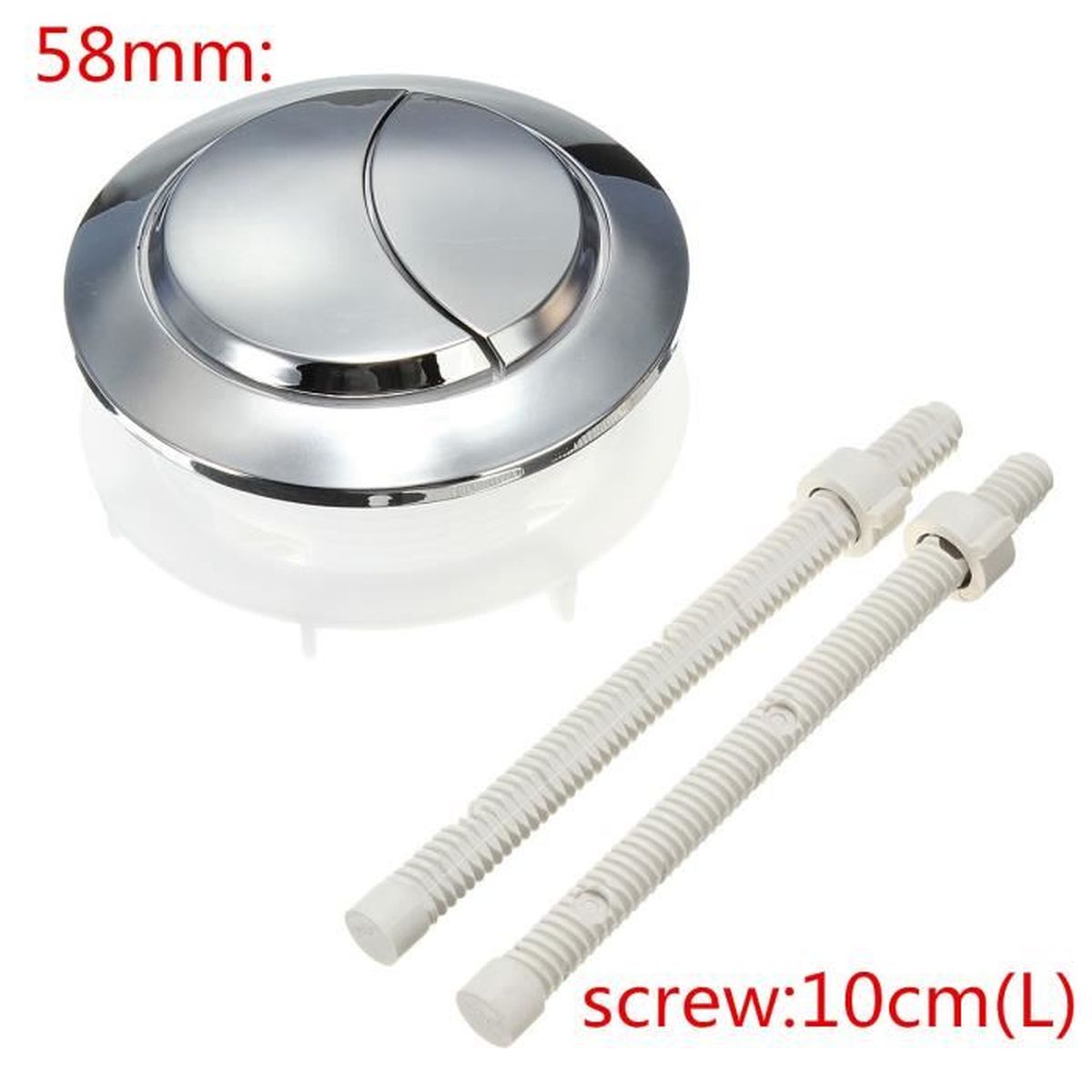 Bouton Poussoir Double Chasse D'Eau WC Chromé – Compatible Siamp Twyford Optima 49 – Économie D'Eau Facile à Installer
