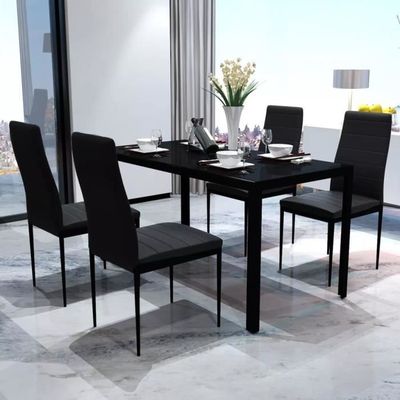 4 1 À Noir Et Manger Pcs Ensemble De Table Pour 5 Salle Set FulT1JK3c5