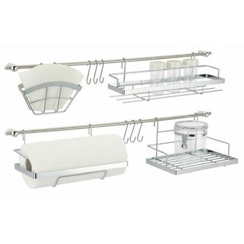 FRANDIS Kit crédence 16 pièces - Métal chromé
