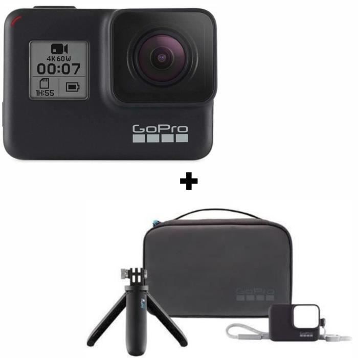 GOPRO HERO7 BLACK Action Cam - Noir + GOPRO Kit de Voyage
