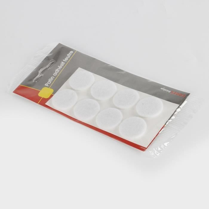 COGEX Patin adhesif feutre blanc - ø 26 mm - 8 pcs