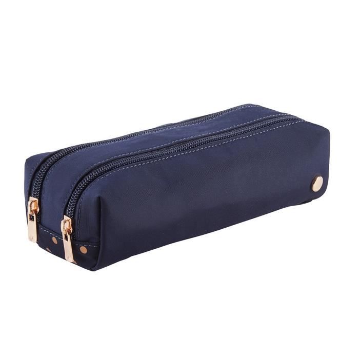 JACADI Trousse - 2 Compartiments - Maternelle / Primaire / Collège - 23 cm - Bleu - Enfant fille