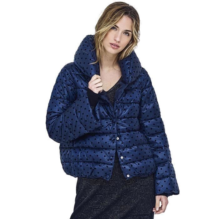 Autres Mado En Ah18 Pois Velours Et Les Femme Courte Bleu Doudoune xxOCFE6qw