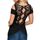 T-shirt Femme Dentelle Coton Chemisier Epaule D...
